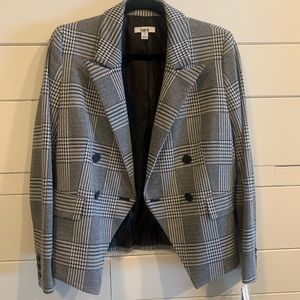 Bar III Women’s Black and Ivory Plaid Blazer, Size 8, NWT